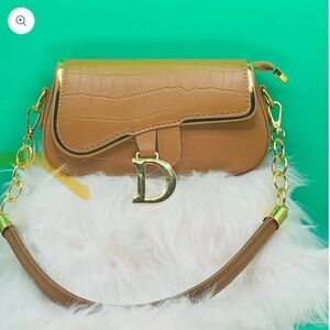 Elegant Tan Designer Shoulder Bag
